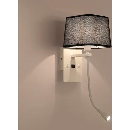 LED Wall Lamp Switch Control Wall Sconce Arc Right Angle Wall Light Bedside Living Room Hallway Indoor Lighting With USB Port