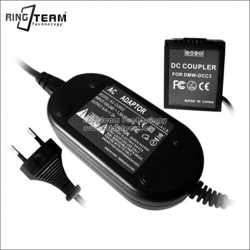 Replace Panasonic AC Power Adapter Kit DMW-AC8+DMW-DCC3 (DMWAC8 adapter plus DMWDCC3 DC Coupler)