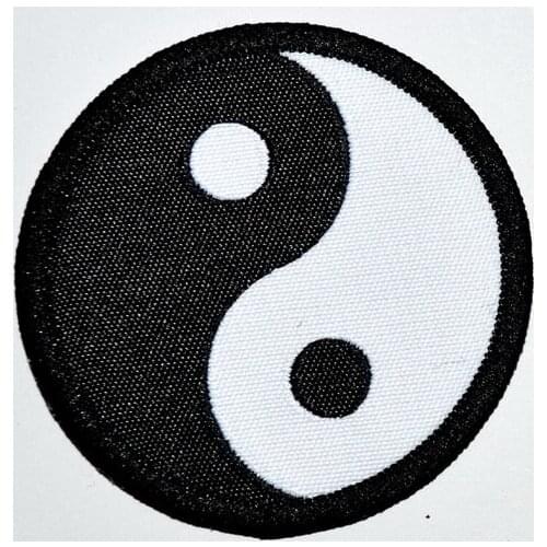 Yin Yang ying tao hippie retro boho White Black embroidered applique iron on patch (Size is about 5 cm)
