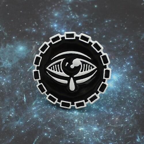 2019 Geometry Round Dark Devil Eyes Tears Personality Brooch Alloy Dripping Enamel Shirt Pins Fashion Women Friends Jewelry Gift