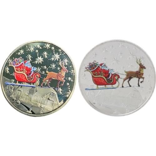 2020 Colour Christmas Santa Claus Commemorative Coin Souvenir Collectible Art