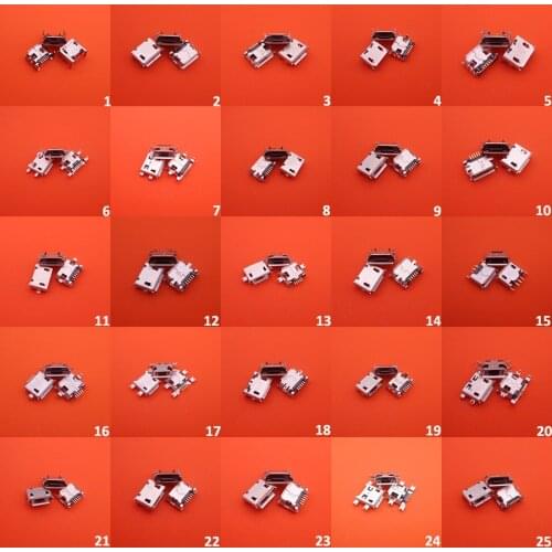 25 models micro usb connector 50pcs/lot Very common used charging port for ZTE Lenovo Huawei and other brand mobile,tablet GPS