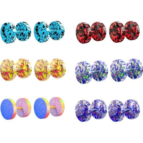 2pcs 00g Fake Ear Plugs Tunnels Colorful Barbell Ear Stud Set Men Woman Piercing Earrings Faux Piercing Oreja Body Jewelry Lover