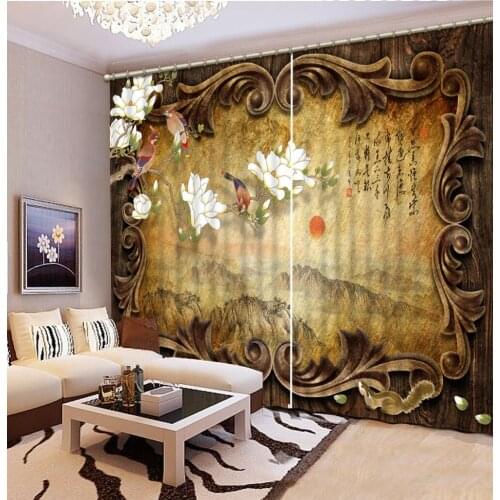 3D Printing Curtains Lifelike Room Decorations Blackout Cortians Beautiful Full Light Shading Bedroom Livng Room Curtain CL-D005
