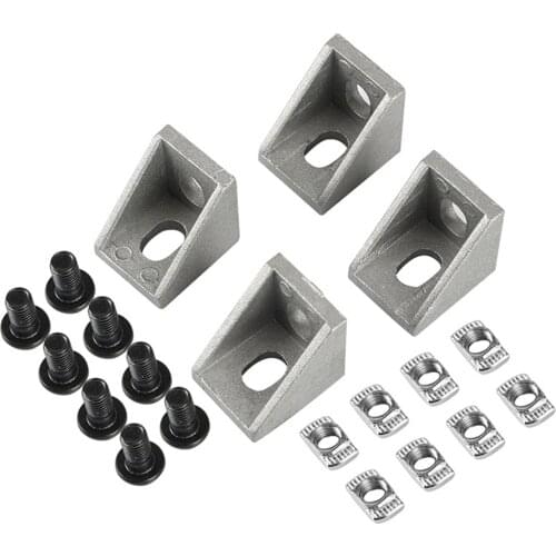 4pcs/set Metal CNC 2020 Triangle Bracket Corner Bracket Holder for 20MM V-Slot Linear Rail 3D Printer
