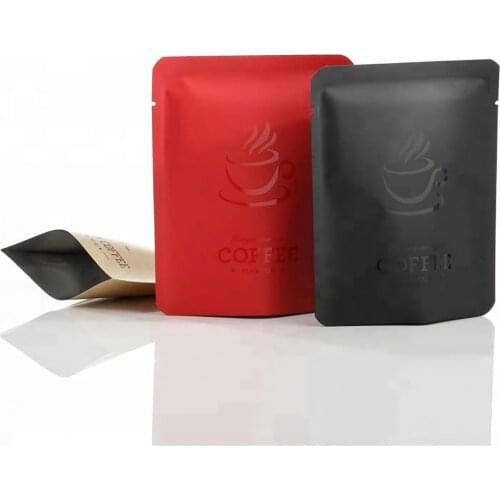 50pcs Thick Coffee Bean Powder Filter Packaging Bag Heat Sealable Open Top Pouches Aluminum Foil Zip Lock Coffee Outer Bags