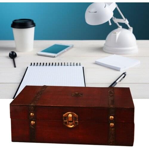 Antique Wooden Treasure Box Board Game Storage Box for Poker Card Tarot Trinkets Jewellery and Home Decor