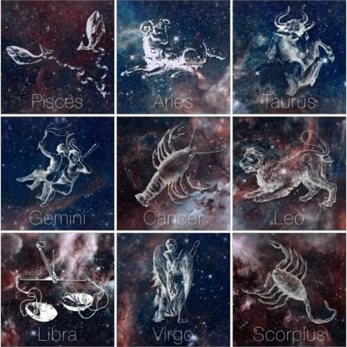 AZQSD Full Square Diamond Painting Constellation Needlework Diamond Embroidery Scenic Mosaic Home Decor Picture Of Rhinestones