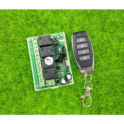 DC 12V 10A 4 channel RF Wireless Remote Control switch Receiver Transmitter Electric Door/Automated curtains