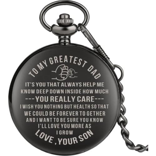 Significant Quartz Pocket Watch Retro Special Gift Pocket Watch for Father To My Dad Series Pendant Gift for Pocket Watch Chain