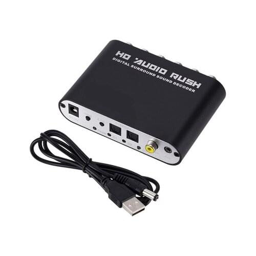 Digital 5.1 Audio Decoder Dolby Dts/Ac-3 Optical To 5.1-Channel RCA Analog Converter Sound Audio Adapter Amplifier For TV
