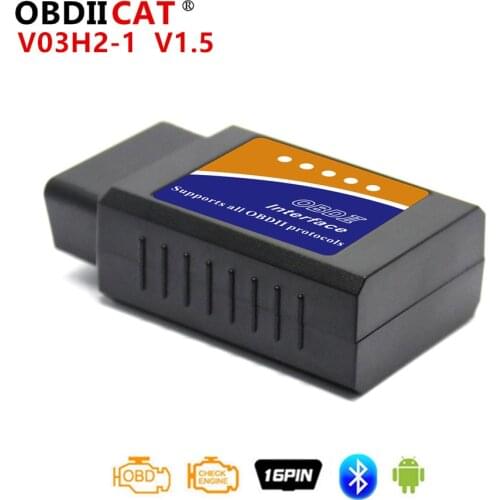 OBDIICAT ELM327 PIC25k80 V03H2-1 100PCS Fault Diagnosis Scanner Tool Vehicle Diagnostic Interface V1.5 Code Readers Bluetooth
