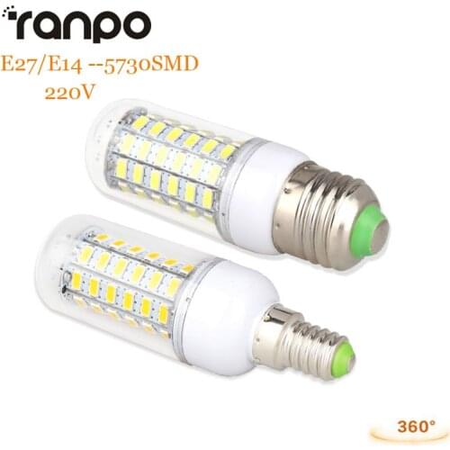 E27 E14 LED Lamp SMD 5730 24 36 48 56 69 LEDs LED Lights Corn Led Bulb 7W 12W 15W 18W 20W Chandelier Candle Lighting AC 220V