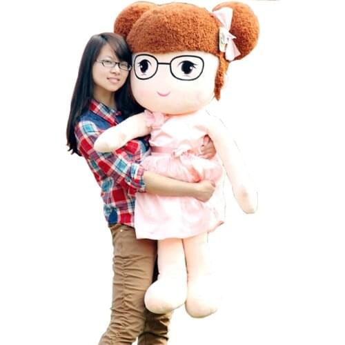 Fancytrader Cute Princess Girls Plush Doll Wearing Dress Stuffed Soft Girls Toys for Baby 47inch 120cm Nice Gifts