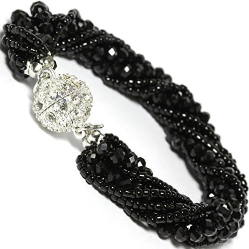 CBR15001 Classic Crystal Bracelet 3 Strings Crystal and 6 Strings Rice Beads Magnetic Ball Clasp High Quality Customized