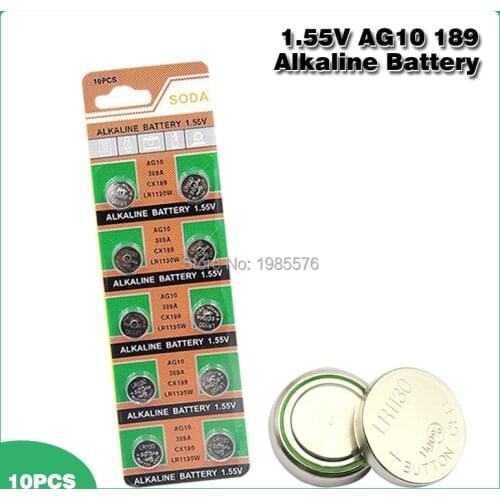 10pcs AG10 LR1130 389 SR1130 Button Batteries 189 LR54 Cell Coin Alkaline Battery 1.55V SR54 389 189 For Watch Toys Remote