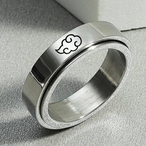 Anime Cosplay Cloud Rings Japanese Style Animation Cosplay Ring Stainless Steel Jewelry Titanium Steel Mens Rings
