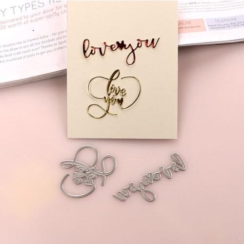 DUOFEN METAL CUTTING DIES 2020 New love you heart birthday mothers day stencil for DIY papercraft projects Scrapbook Paper Album