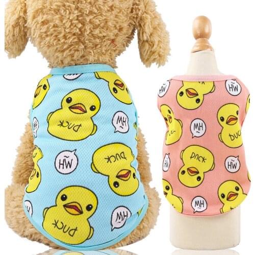 Cute dog clothes soft puppy pajamas clothes pet clothes puppy T-shirt spring summer Yorkie Chihuahua clothes cute cat vest duck