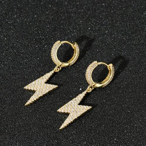 Fashion Zircon Lightning Pendants Danglers Stud Earrings Women Jewelry For Gift