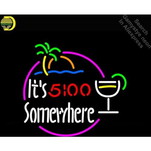 NEON SIGN For Its 5 OClock Somewhere Margarita neon Light Sign Advertise Window Neon sign for sale neon light Dropshipping LAMPS