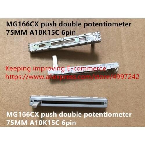 Original new 100% MG166CX push double potentiometer 75MM A10K15C 6pin (SWITCH)