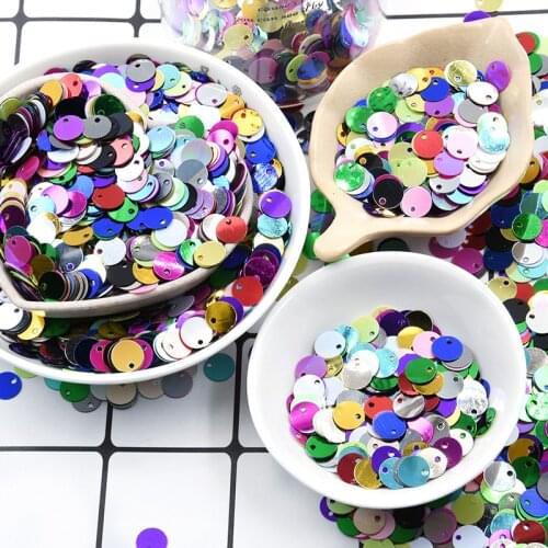 600Pcs/Pack (10g) 8mm Silver-Based Flat Round PVC Loose Sequins Paillettes Wedding Craft Headwear Furnishings Sewing Lentejuelas
