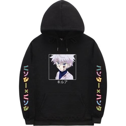 Full-time Hunter Anime Hoodie Hisoka Morow Print Hooded Sweatshirt Harajuku Anime Print Casual Women sudaderas hombre