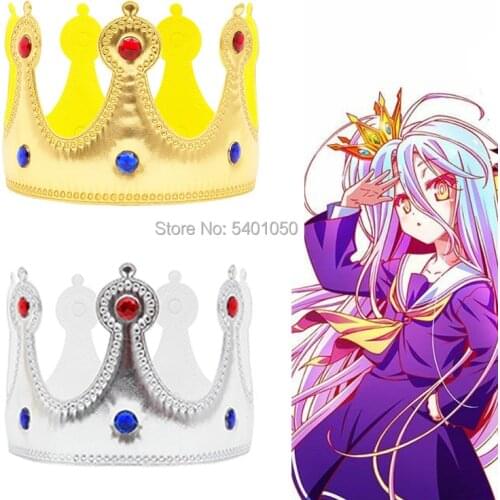 Anime NO Game No Life Shiro cosplay props Crown Headwear Birthday Crown Hats Kids And Adult Party Hats Party Decorations
