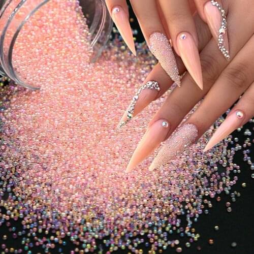 Nail Art Rhinestones Crystal Tiny Glass Balls Microbead Caviar Beads Colorful Decorations DIY Charms Manicure Nails Accessories