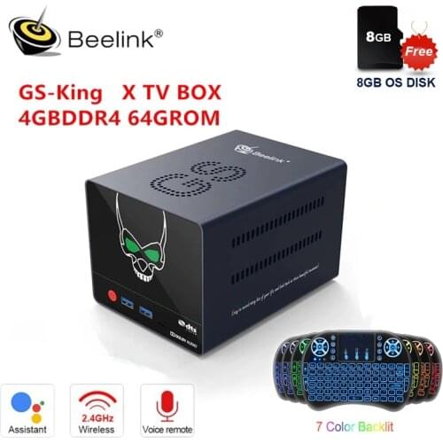 Beelink GS-KING X Android 9.0 TV Box Amlogic S922X-H Smart 4GB DDR4 64GB ROM Dolby Audio DTS Listen 4K HD Hi-Fi Media Player