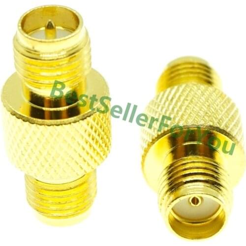 RP SMA Female to SMA Jack WiFi Antenna Extender DISC Adapter Gold
