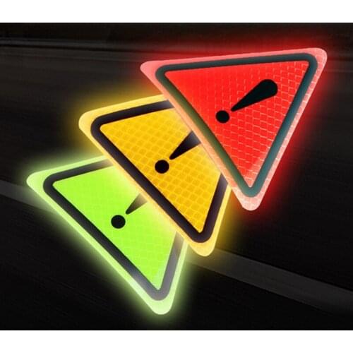 Universal Reflective Stickers Car Bodywork Decorative Paster Motorcycle Triangle Warning Label DIY Reflective Warning Sticker