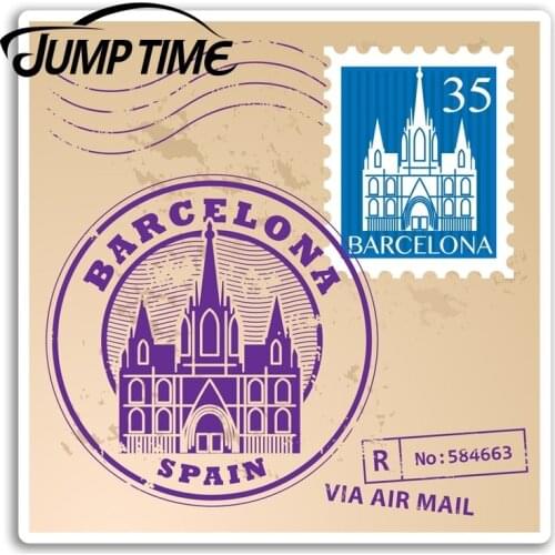 Jump Time for Barcelona Spain Vinyl Stickers Sticker Car Luggage Travel Gift Auto Bumper Motor Decal Waterproof Car Accessories