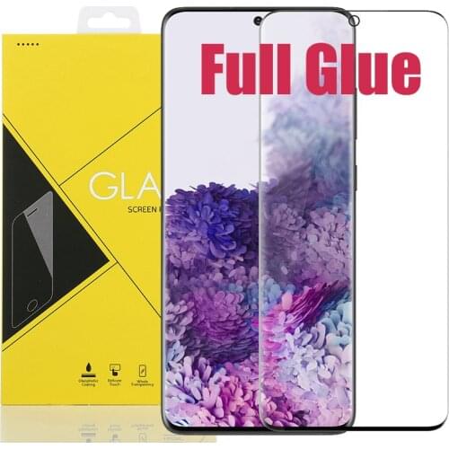 30pcs 3D Curved Full Glue Tempered Glass For Samsung Galaxy S21 Ultra S20 Plus S10 5G S9 Note 20 10 9 Screen Protector With Box