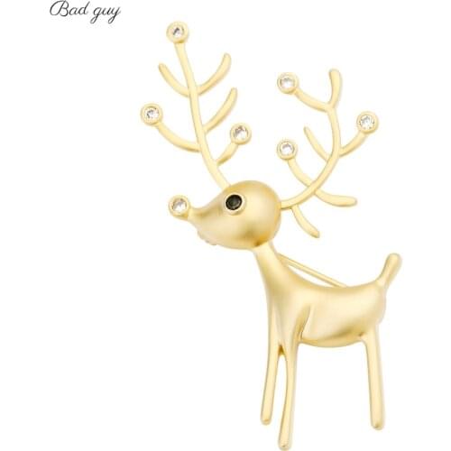 Zircon Vitage Brooch Pin for Womens Gold Deer Shape Brooch Jewelry Suit clothes scarf buckle clothing accessories Jewelry Gifts