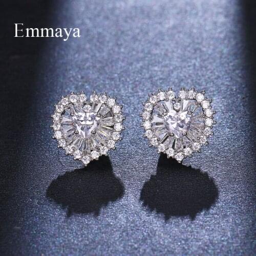 Emmaya New Arrival Elegant Earring For Women Heart Modelling Four Colours Choice AAA CZ High Quality Ornament Bridal Party