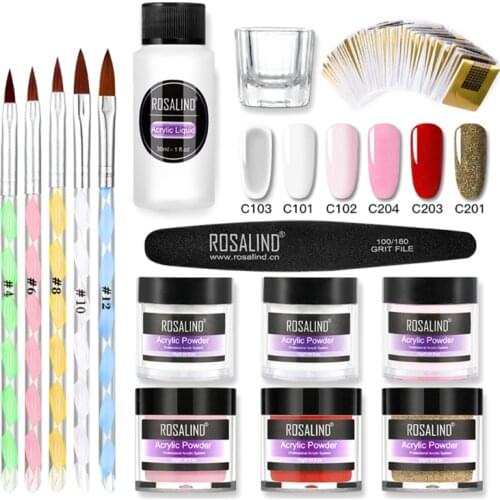 Q1FB 1 Set Acrylic Powder Liquid Set 3 Colors Art Kit Decorafor Nail Extension