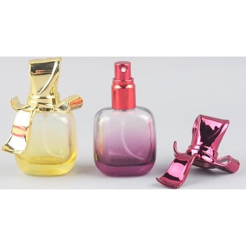 10pcs 15ml Colorful Thick Glass Refillable Perfume Bottle Acrylic Cover Screw Top Sprayer Pump Perfume Bottles Empty Container