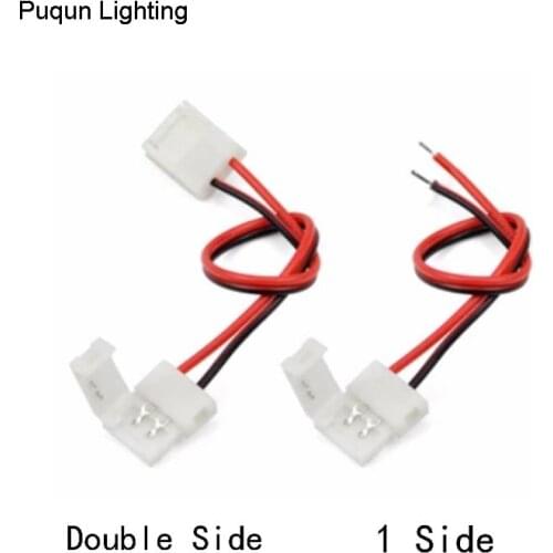 5pcs/lot 10mm 2pin connector For 5050 5630 single color LED strip LED PCB board connector wire