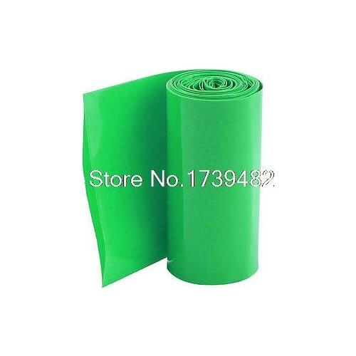 2M 70mm Green PVC Heat Shrinking Tubing Wrap Sleeve Cover for 4 x 18650 Battery