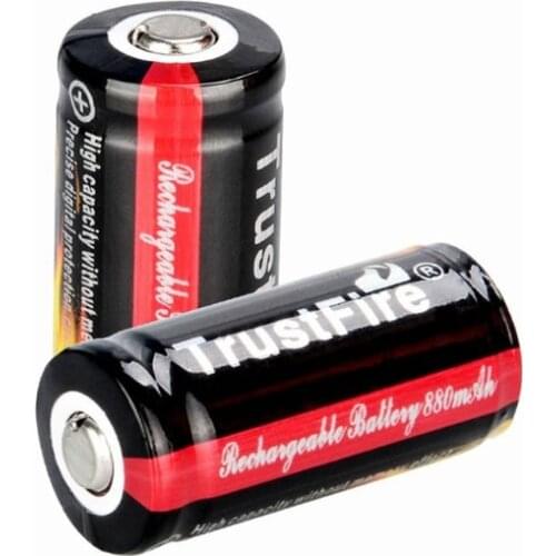 2Pack 880mAh 16340 RCR123A Li-ion 3.7V Rechargeable Battery For LED Flashlight and more Devices