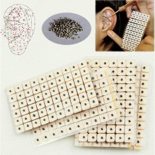 600pcs Disposable Press Needle Ear Seeds Acupuncture Vaccaria Plaster Bean Massagee Multi-Condition Ear Seed Acupressure Kit