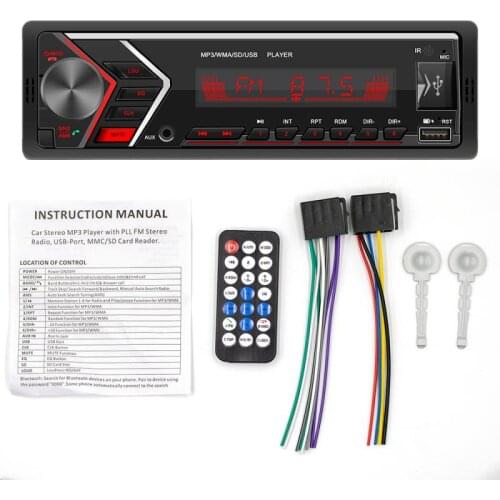 12V Car Radio Stereo MP3 Player Colorful Lights Bluetooth Radio Compatible AUX U Disk TF Card Support Audio Copy Car Accessories