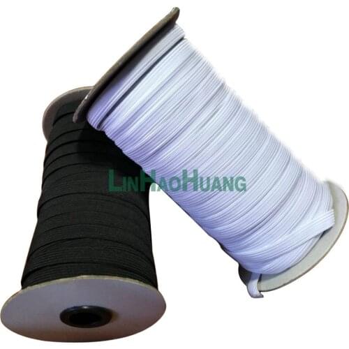 Free shipping one roll 6mm/8mm black/white color Elastic Bands elastic webbing for wedding dress/corselet/baby dress