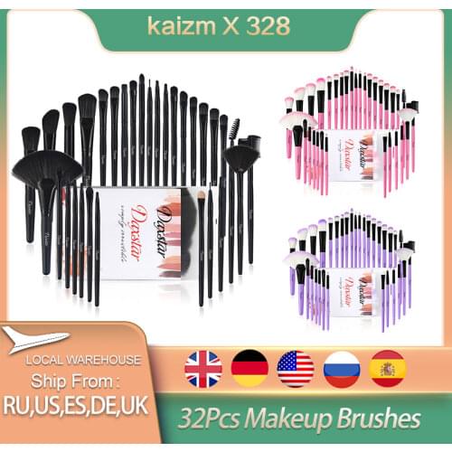 Kaizm Professional Soft Champagne 32pcs Makeup Brushes Set Cosmetic Eyeshadow Make Up Brushes Pincel Maquiagem Kit Beauty Tools