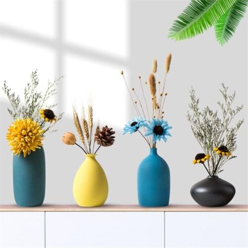 European Vase Flower Arrangement With Dried Flower Simple Creative Grow in Water Flower Holder Living Room Home Decoration