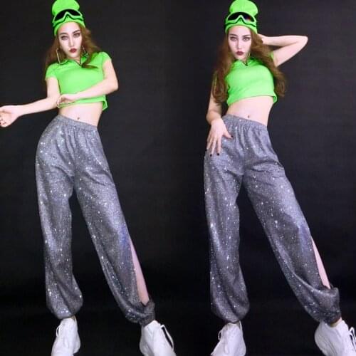 Jazz Hip Hop Street Dance Costumes Performance Wear Rave Clothing Bar Female DJ Singer Stage Rave Outfit Fluorescent DNV12001