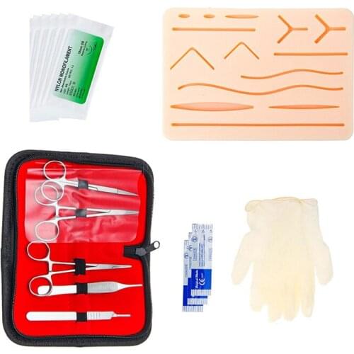 Surgical Suture Training Kit Skin Operate Suture Practice Model Training Pad Scissors Tool Kit Teaching equipment