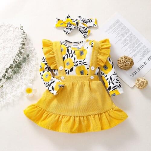 Baby Girl Summer Clothes Set Fashion Newborn Infant Knitting Cotton Ruffles Romper Shorts Bow Headband 3Pcs For Toddler Outfits